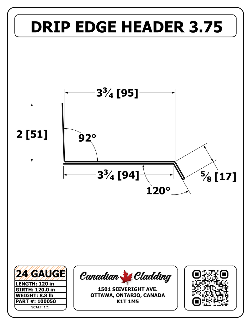 DRIP EDGE HEADER 3.75