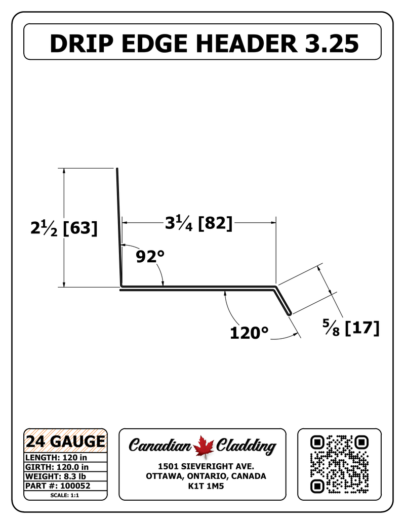DRIP EDGE HEADER 3.25