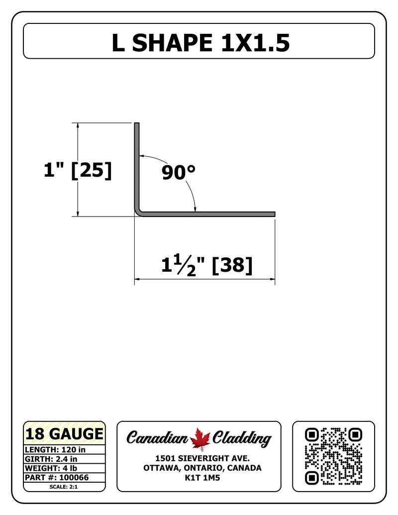 L SHAPE 1X1.5