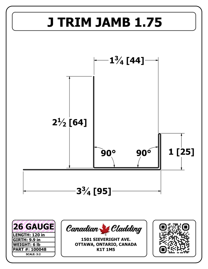 J TRIM JAMB 1.75