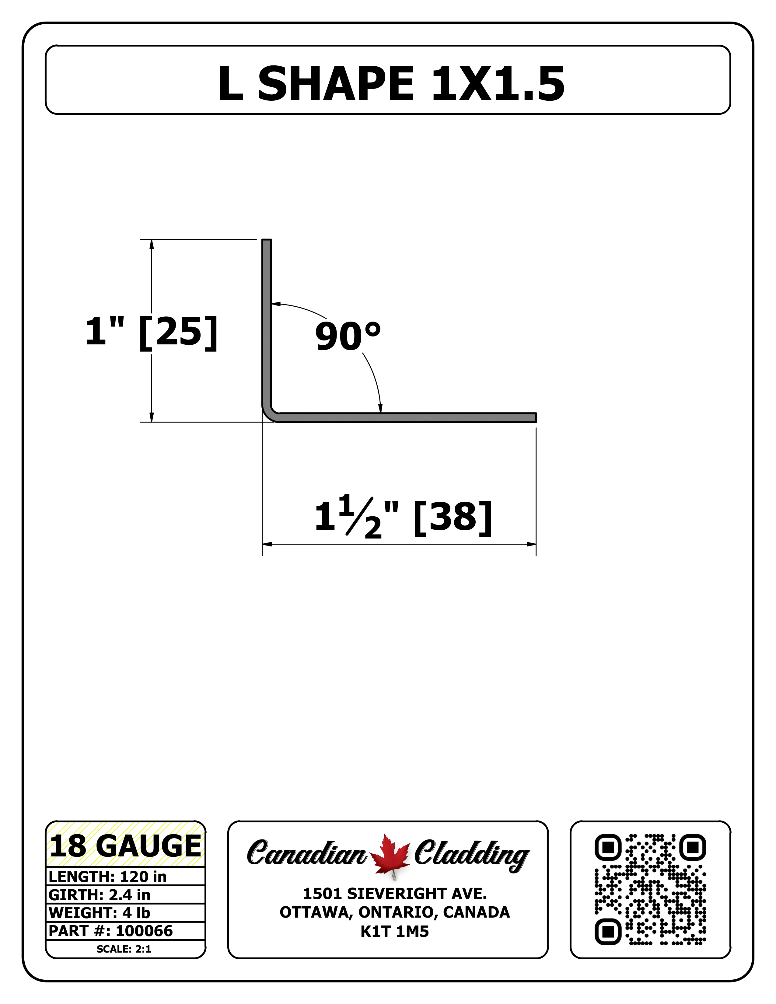 L SHAPE 1X1.5